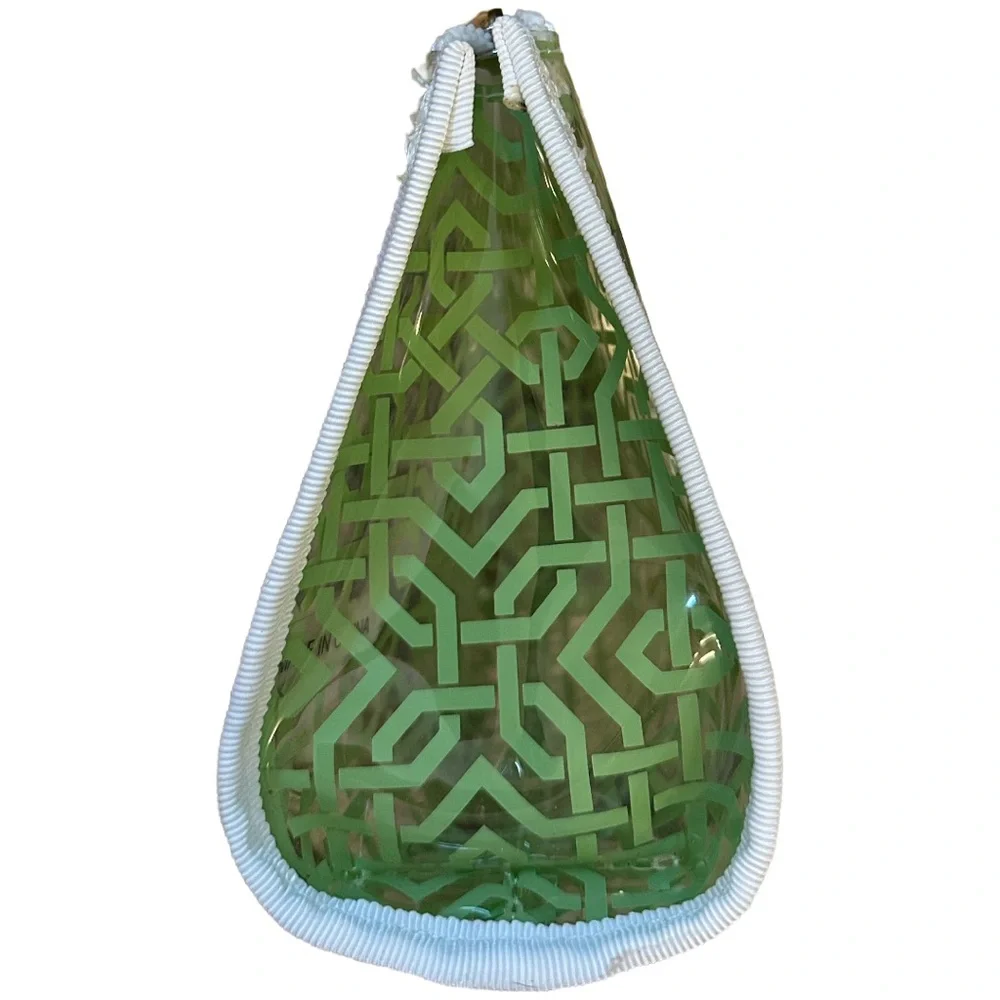 NEW TRVL DESIGN women's lattice daytripper set toiletry bag in green & clear